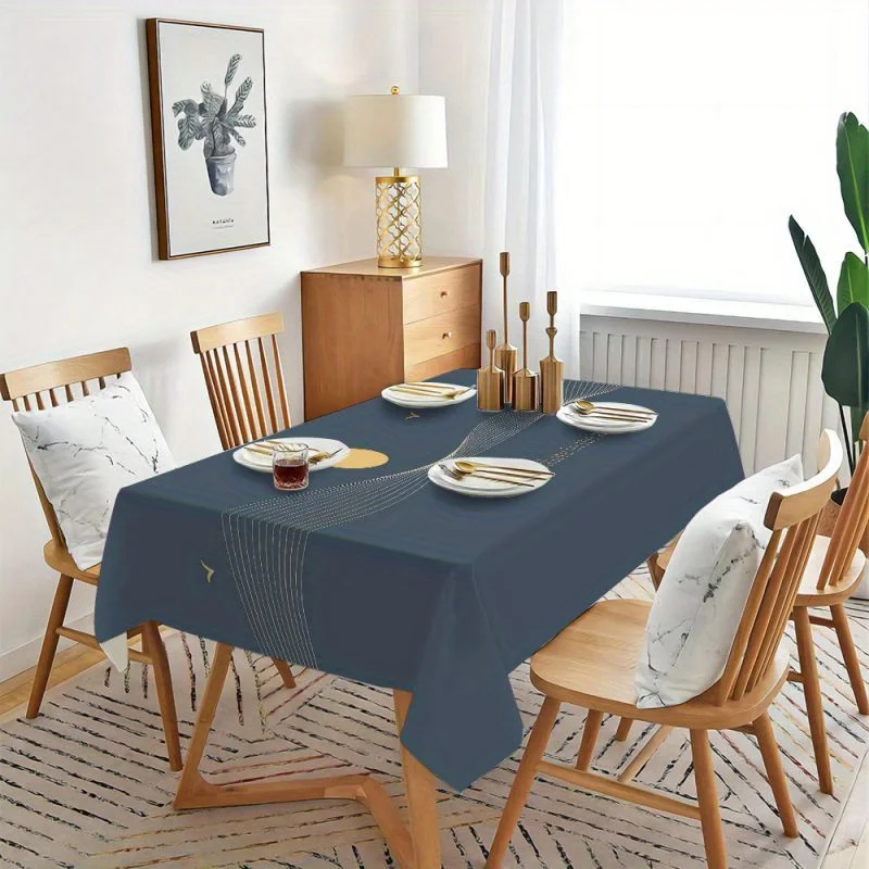 Polyester tablecloth, minimalist style tablecloth, rectangular multi-colored printed flower tablecloth