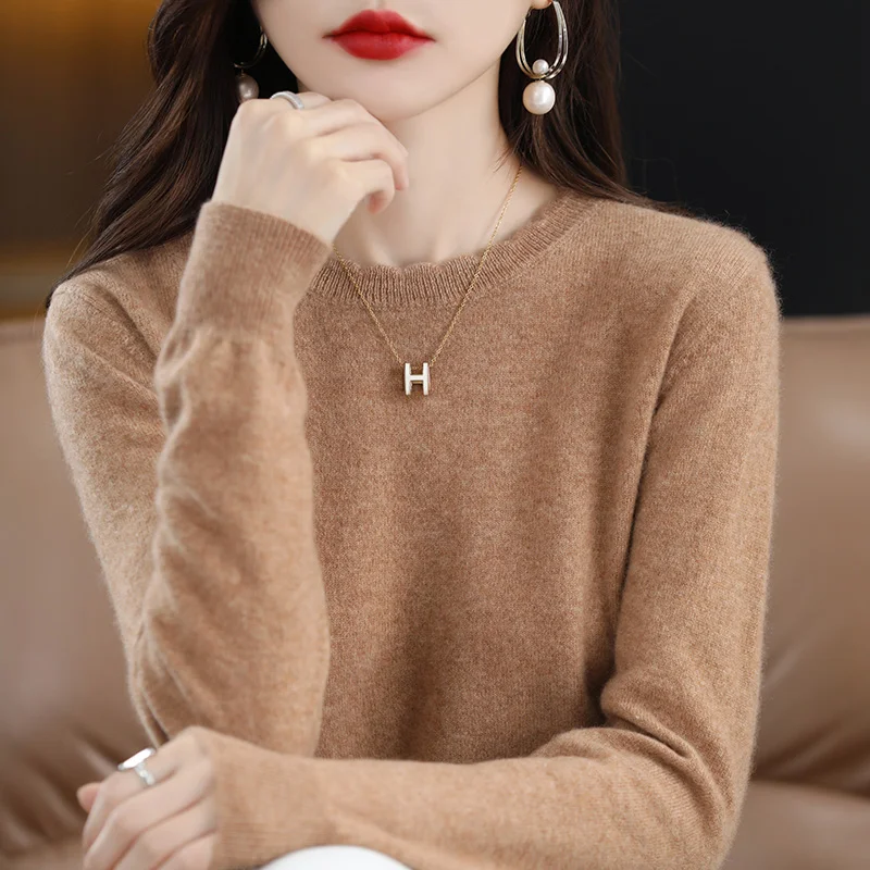 2025 المرأة س الرقبة طويلة الأكمام البلوز الخريف الشتاء سترة الكشمير المعنقة لينة وغير رسمية الدانتيل محبوك القمم الدافئة فضفاض لاعبا