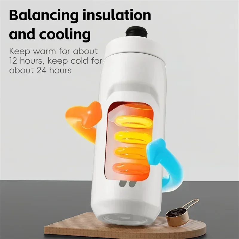 WEST BIKING Cycling Water Bottle 550ml Food-Grade Stainless Steel Thermal Bottle Sports Metal Kettle Cold Water Insulated Bottle