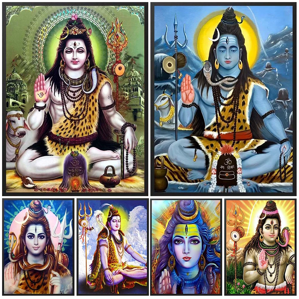 

Hinduism Shiva Snake Yoga India Religion Hindu Mythology Wall Pictures For Living Room Poster Wall Art Canvas Painting Unframed