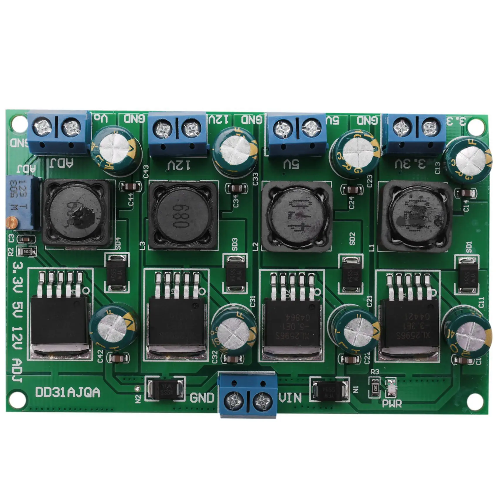 B50B-3X 3A Modulo di alimentazione a commutazione multipla a 4 canali 3.3V 5V 12V ADJ Uscita regolabile DC DC Buck Converter Board
