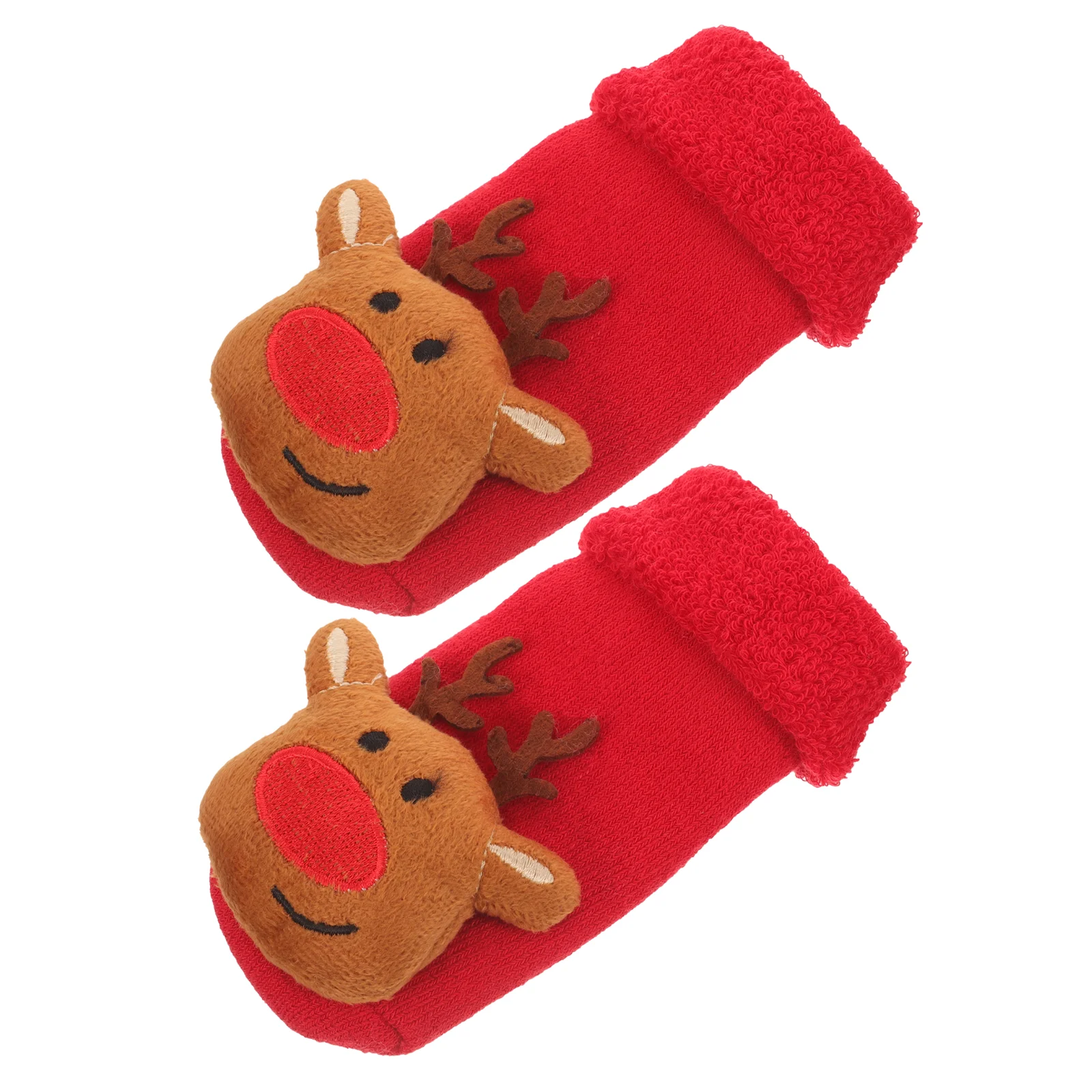 Toddler Anti Skid Socks Autumn and Winter Velvet Thickened Red Christmas Baby Floor Holiday Combed Cotton Boy