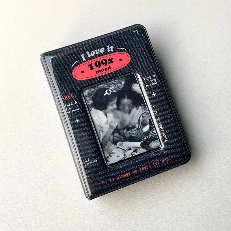 Soporte Retro Para sesión fotográfica, carpeta Kpop negra de 3 pulgadas, álbum de búsqueda de estrellas, funda para fotos de Idol, organizador de papelería, libro de colección YZL7