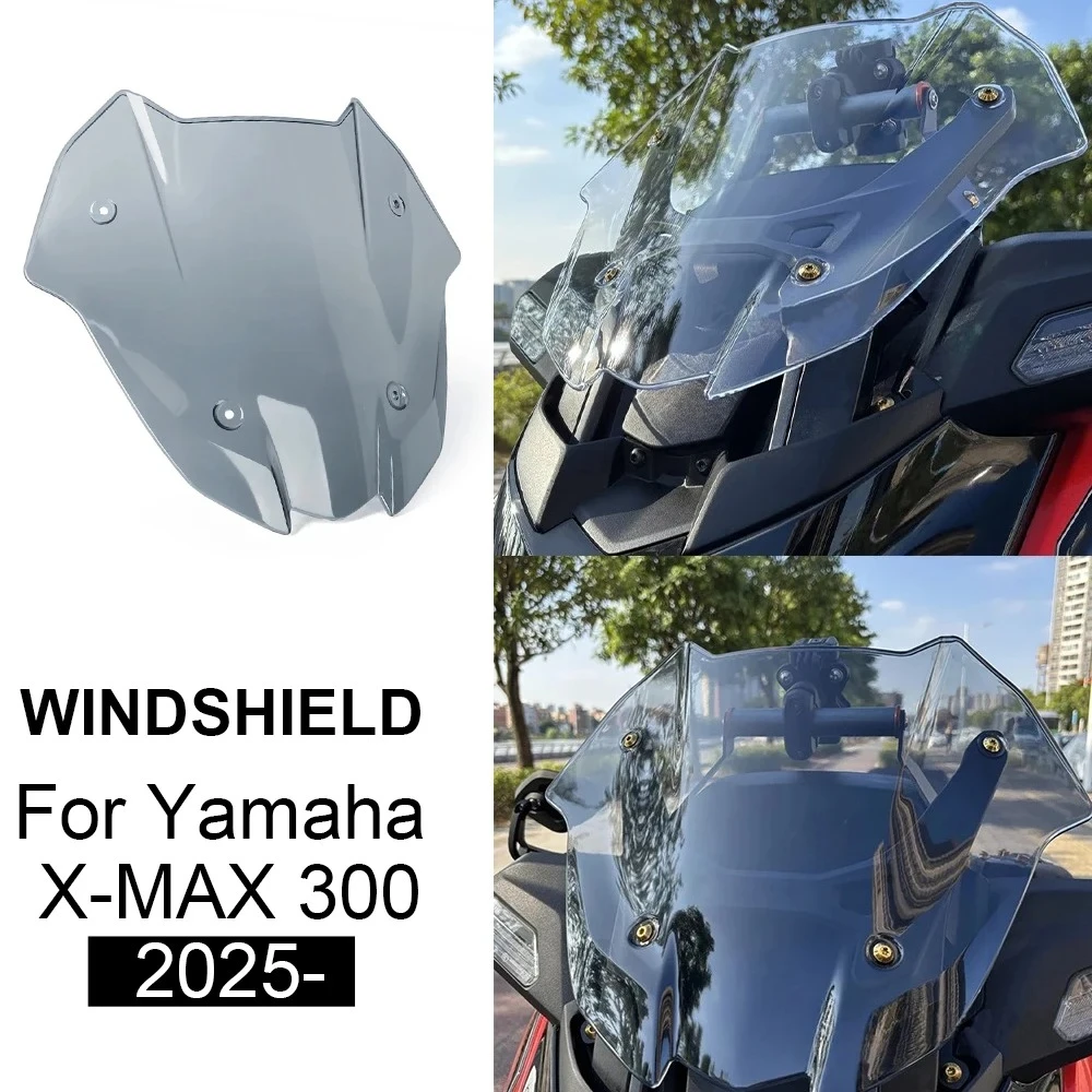 

Новые аксессуары для мотоциклов, переднее лобовое стекло, ветровой дефлектор, щит, козырек, стеклянные комплекты для Yamaha X-MAX 300 2025-