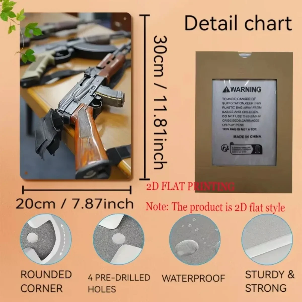 Antike Waffen-Wandkunst: AK-47 und Gewehrdisplay, vorgebohrt für schnelle Aufrichtung – Steigern Sie Ihre Männerhöhle, Bar oder Ihr Zuhause mit kräftigem Stil