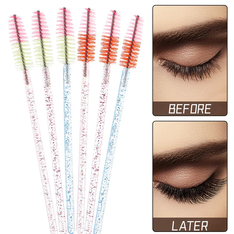 Brosses à cils de poulet en cristal, baguettes de mascara, applicateur, peigne élévateur, extension de sourcils, outil de maquillage, 50 pièces, le plus récent