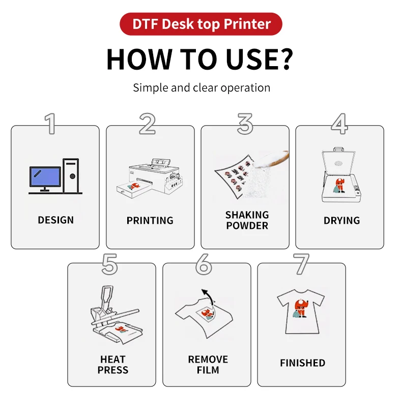 American Warehouse Haolic A3 DTF Printer 	XP600 Printhead 	Clothes Printing Machine for Small Business DTF Printer