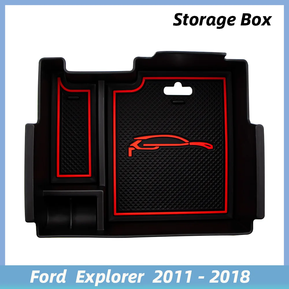 

For Ford Explorer 2011 2012 2013 2014 2015 2016 2017 2018 Car Armrest Storage Box Tray Center Console Organizer Case Container