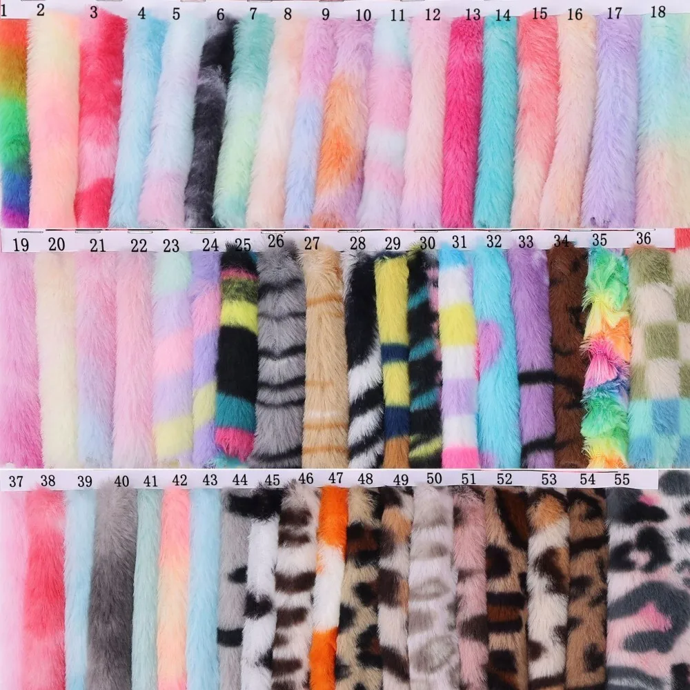 1/2/3 Yard Tie-Dye Jacquard Faux Fur Plush Sewing Fabric Soft Fluffy DIY Doll Scarf Coat Pillow Pet Bed Sew Material Home Decor