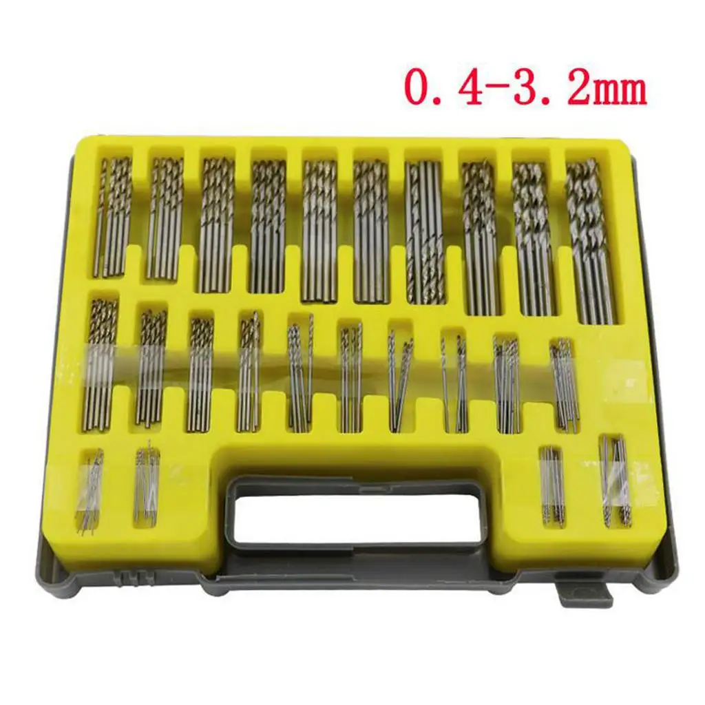 150 Pieces Mini Twist Drill Bit Micro Precision 0.4-3.2mm High Steel