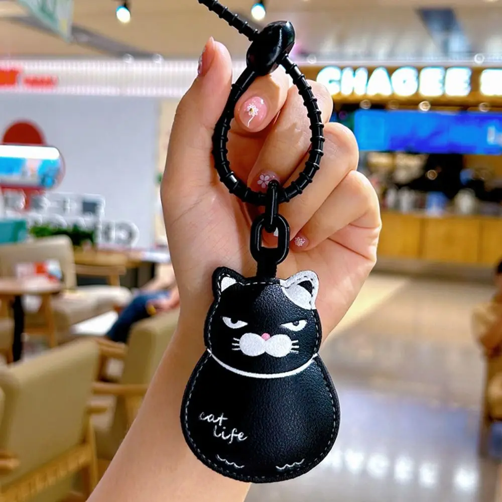 

Cat Leather Keychain Christmas Tree Pig Cartoon Leather Pendant Creative Cartoon Car Key Pendant Automotive Interior