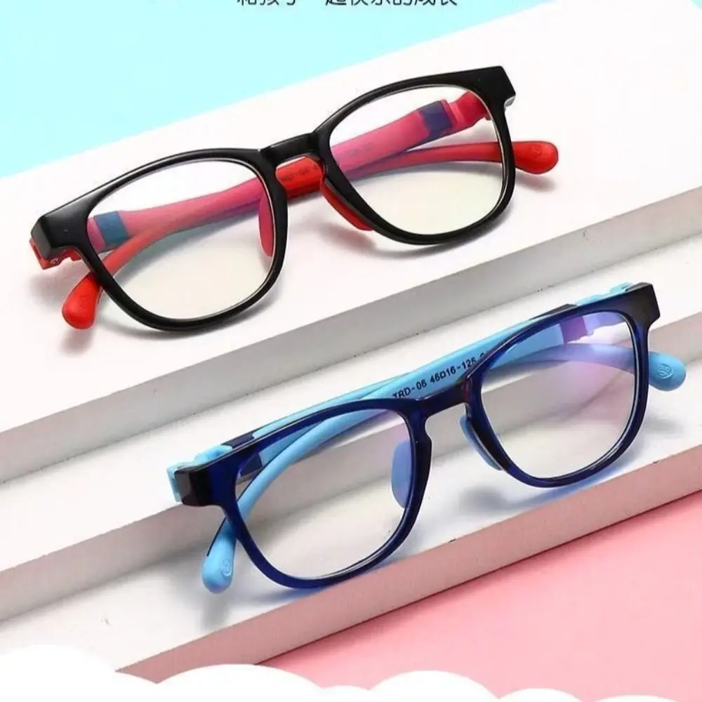 New Trendy Square Anti-blue Light Kids Glasses Silicone Children Boys Girls Computer Eye Protection Eyeglasses Ultra Light Frame