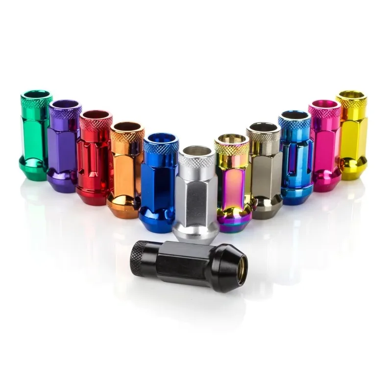 M12x1.5 Alloy Wheel Lug Nuts Extended Tuner Wheel Lock Nuts Bolts Caps For Auto Wheel Replacement Hardware
