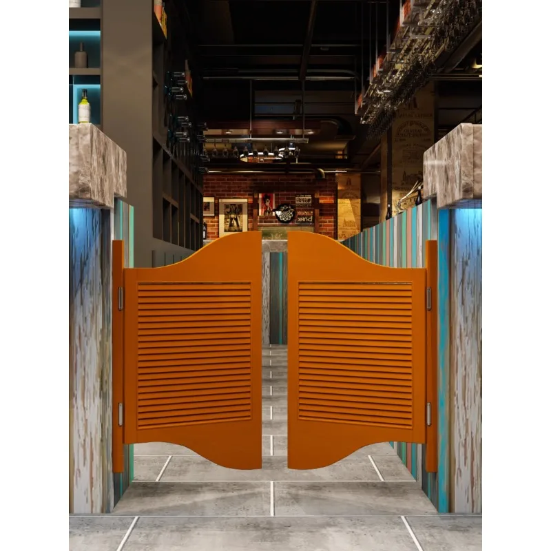 Mediterranean solid wood denim fence spring bar  half , waist  partition door, bar