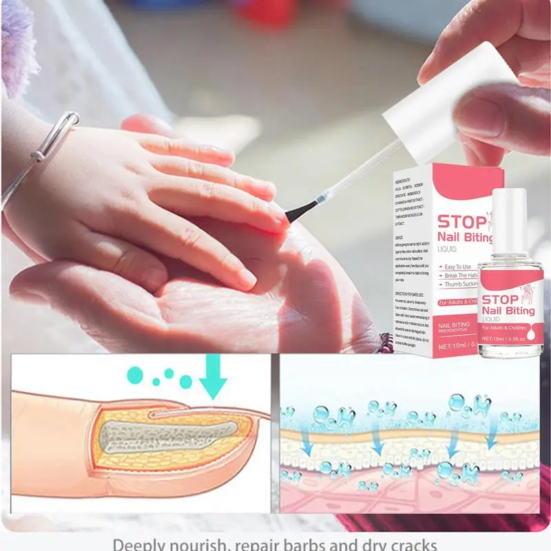 赤ちゃんの爪のストッパー、子供と大人のための親指と噛むネイルの代替停止、15ml