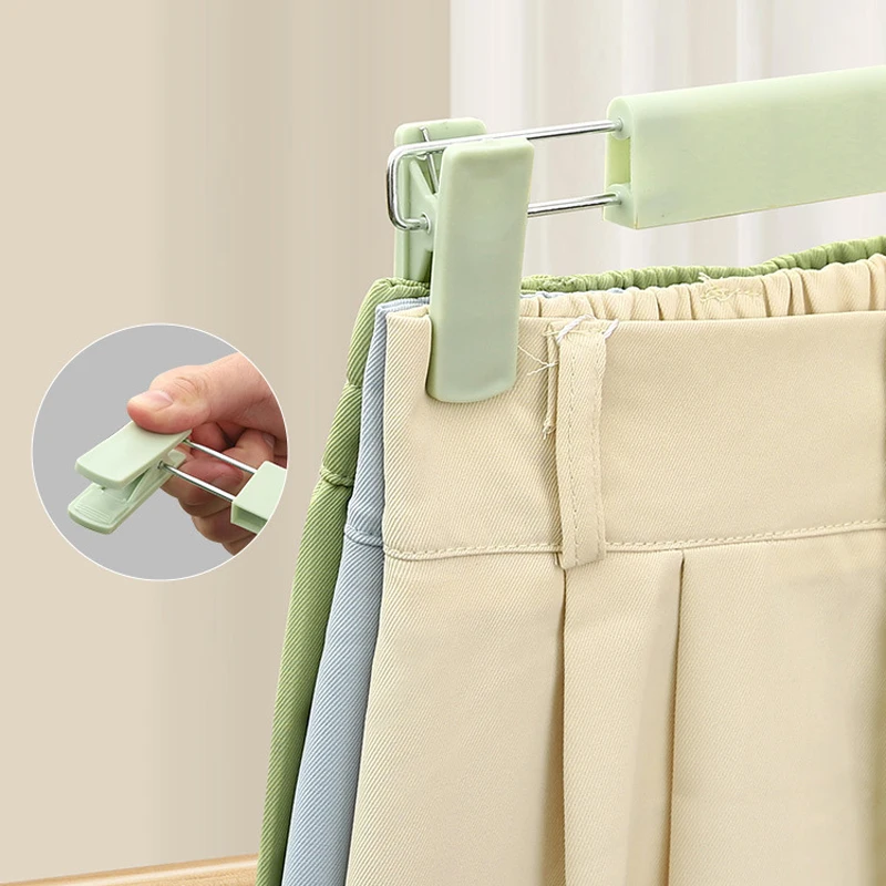 10PCS Trouser Rack with Clip for Bedroom Clothing Storage for Dormitory Students Storage with Jacket Hanging Underwear Hanging