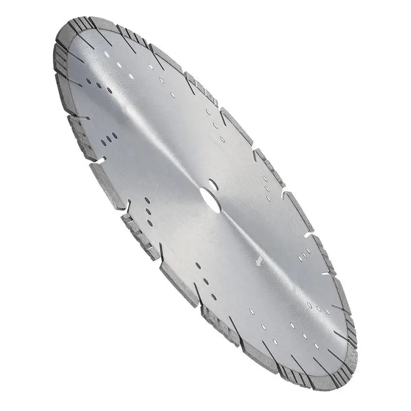 Disque de coupe diamanté, lame de scie à béton de 14 pouces/350 mm pour travaux humides ou secs, disque de coupe diamanté de 0,39 pouces/10 mm avec dents angulées, trou central universel de 1 pouce/25,4 mm, pour béton, panneaux de ciment, carreaux, briques
