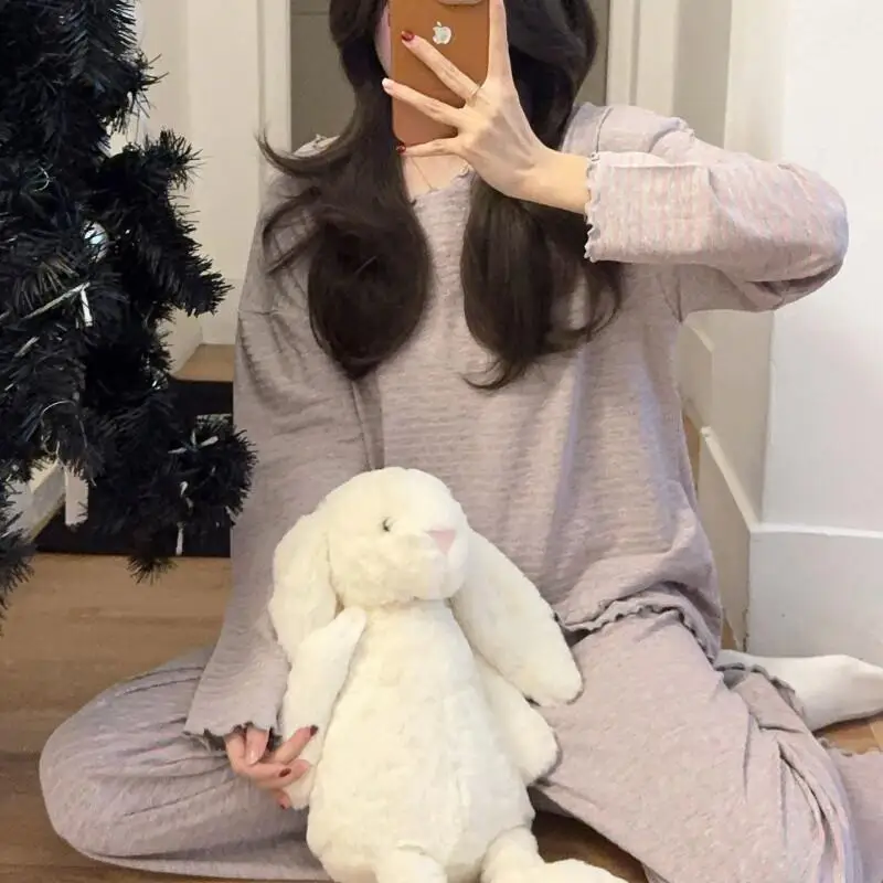 

Women's Pajama Set Fashion Homewear Modal Long Sleeve Pajama Set Women Homewear Casual Comfortable Striped New Spring Autumn