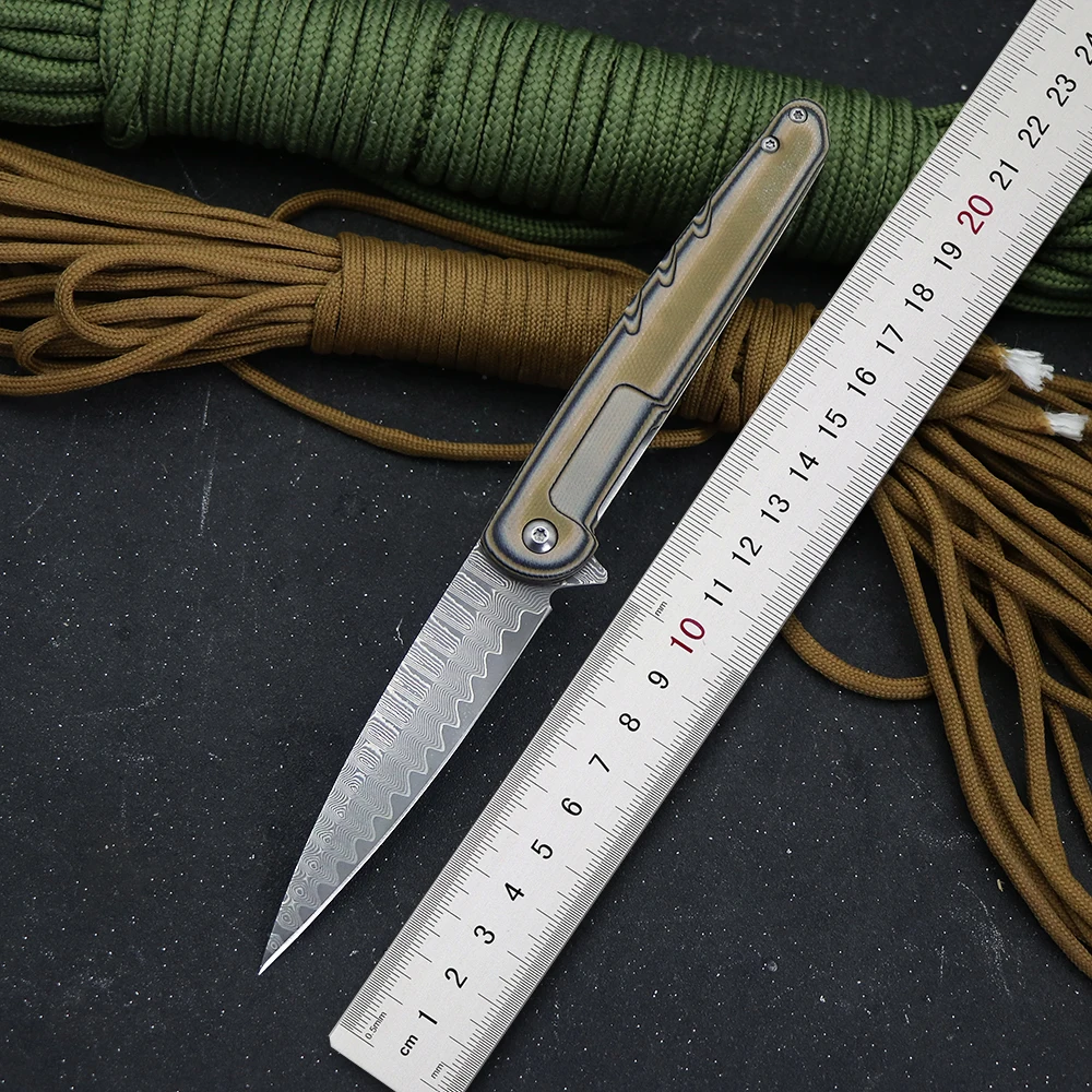 

Портативный складной нож Green Shark VG10, ковка со стальным сердечником, дамасская сталь, инструмент для выживания в кемпинге, EDC, уличный нож