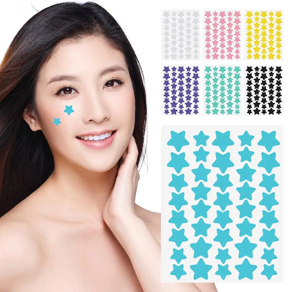 40pcs Colorful Star-Shaped PE Pimple Patches - Cute and Invisible Pimple Cover Stickers for Pimple Removal