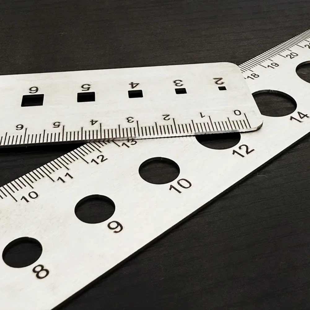 For Students Stainless Steel Ruler Measurement Tasks Gray Versatile Hole Measurement Ruler Hole Measurement Tool