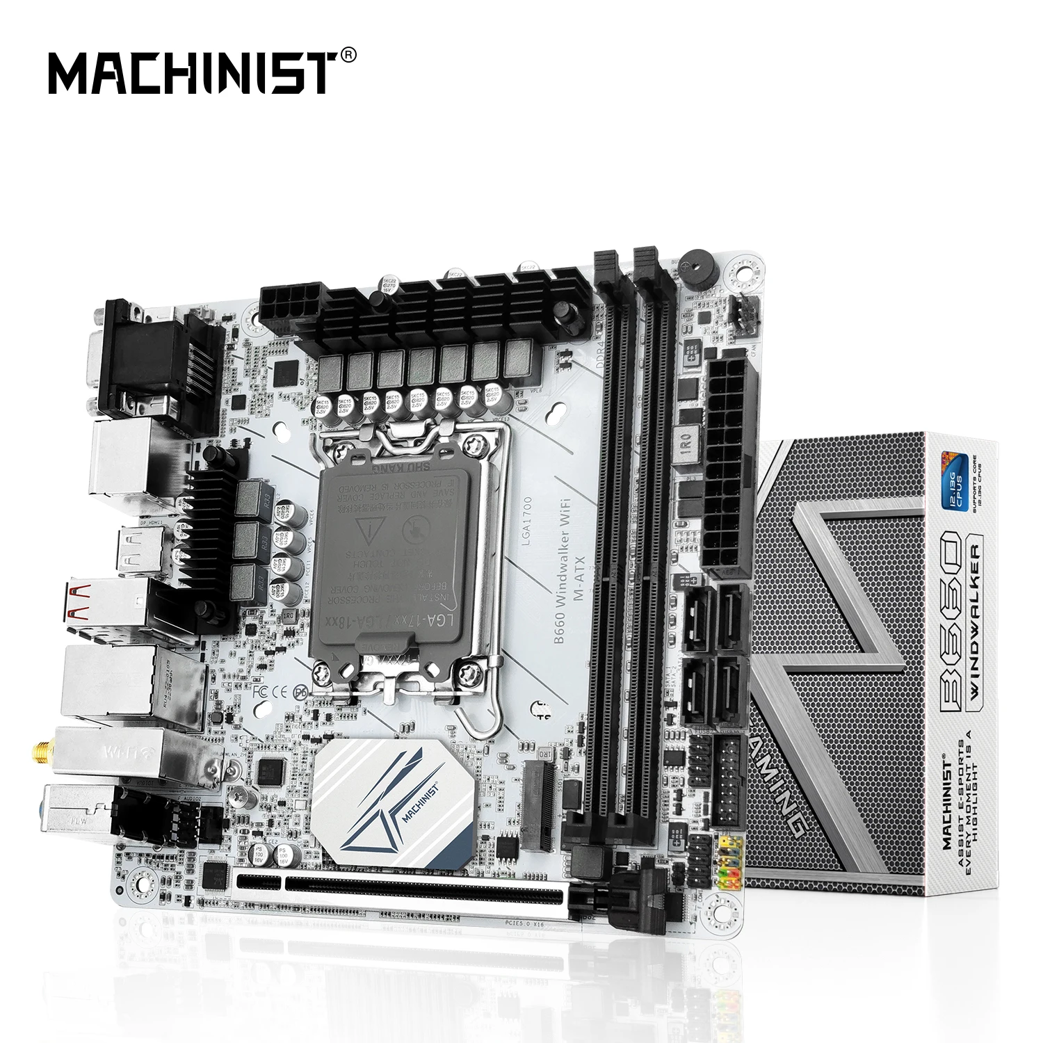 machinist b660 windwalker ddr4 motherboard suporte 12 13 gen e intel lga 1700 cpu 12100f 12400f 12490f 12600f 12700f 13600f 01