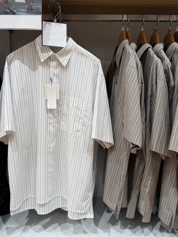 

ex Striped Loose Fit ort Sve irt Casual Versatile Summer New Sle Couple's irt Breathable Comfortable Summer irt