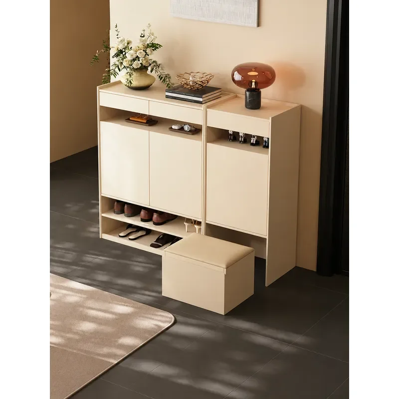 Minimalist Shoe Cabinet Household Door Storage Integrated Against Wall Italian New Porch Entryway Organizer