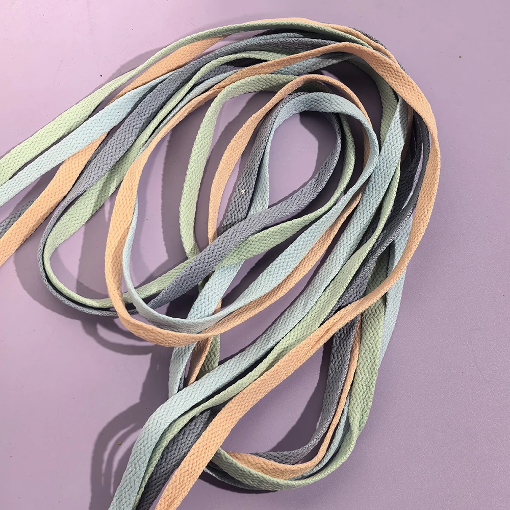 Macaron Gradient Flat Shoelaces Set (4 pcs), Durable Woven Laces for Sneakers & Casual Shoes