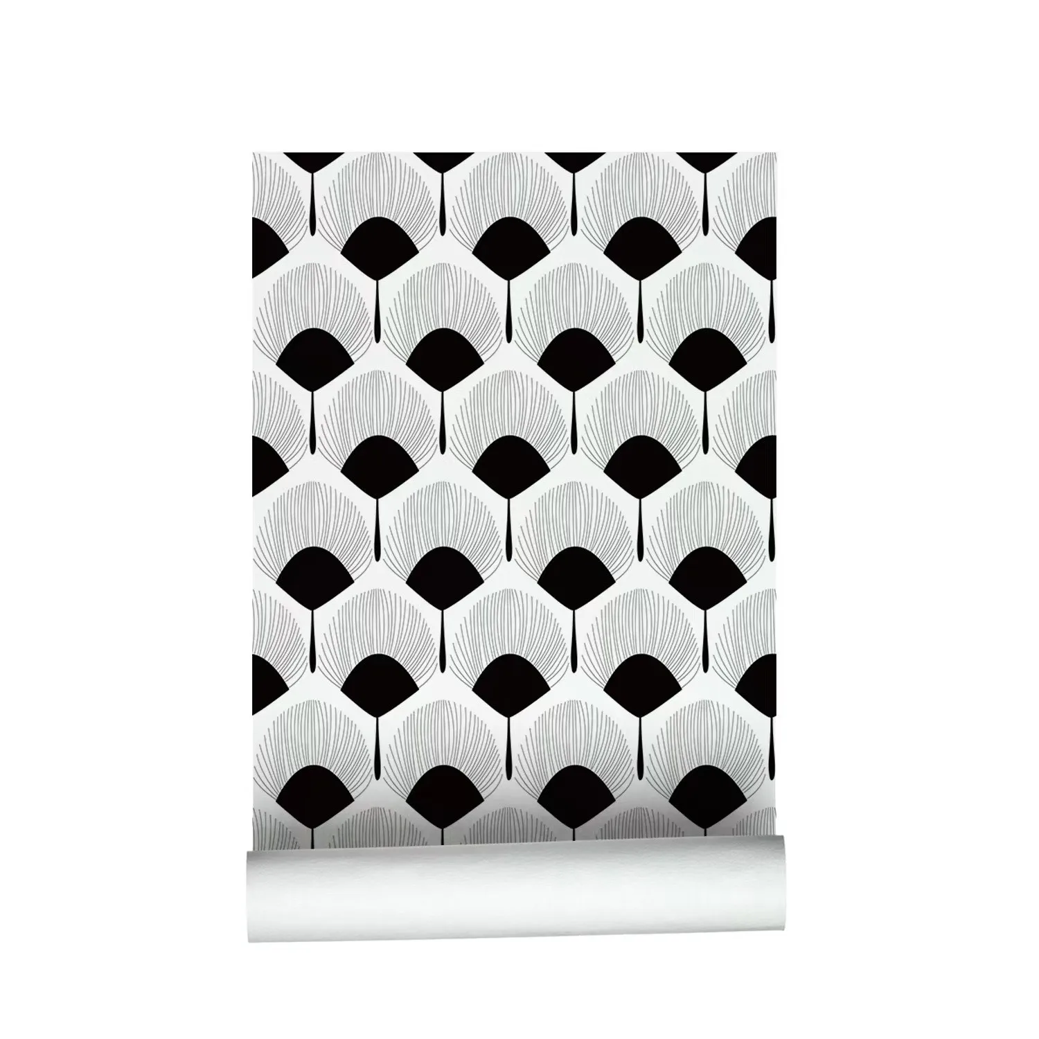 

Peel and Stick Lattice Wallpaper Geometric Abstract Line Black White Removable Contact Paper for Home Bathroom Drawer Decor