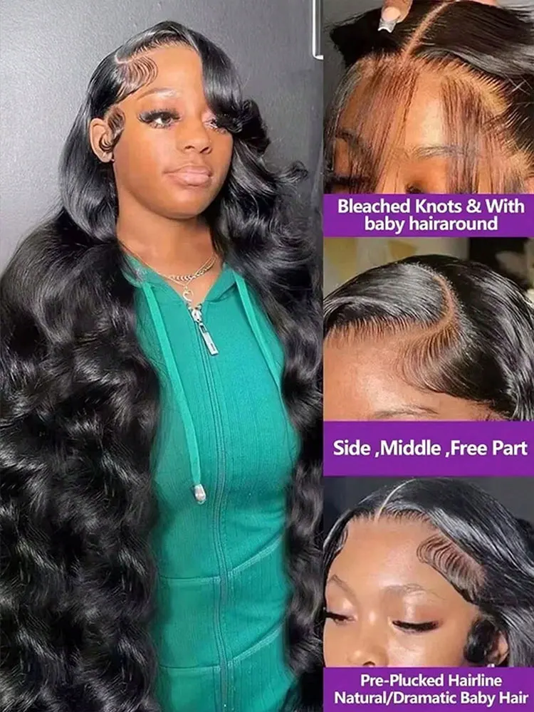 Body Wave Human Hair Lace Frontal Wig, 13x6/13x4 HD Lace, Glueless, Wet and Wavy