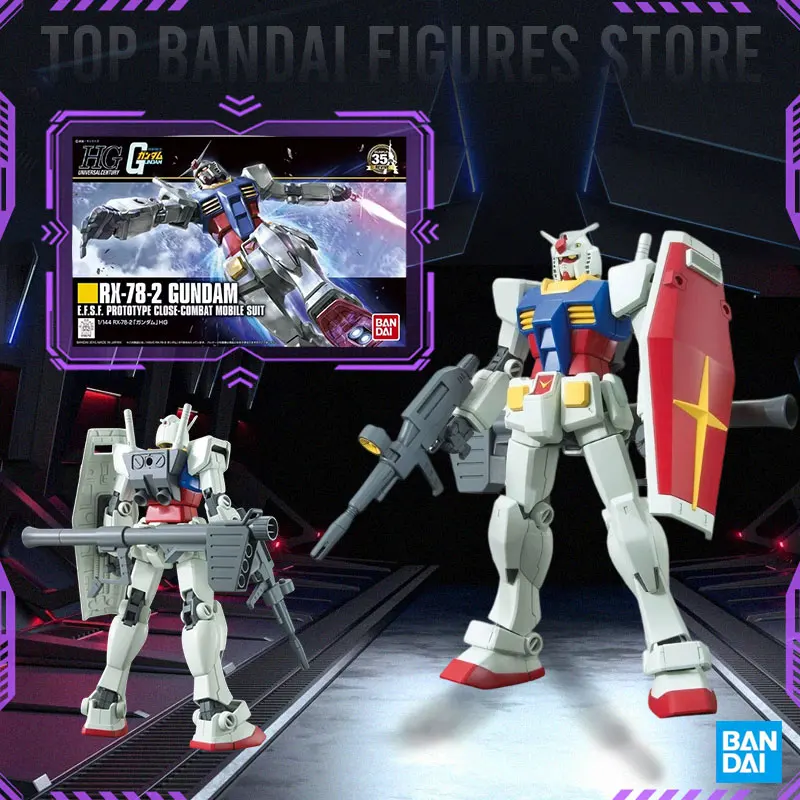 

Bandai Gundam HG RX-78-2 Gundam In Stock Original Box 35Th Collection Action Figure Mobile Suit Decoration Ornament Gifts Toys