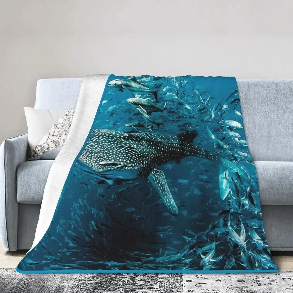 Flannel Throw Blanket Whale Shark Award Winning Photo Blankets Soft Bedding Warm Plush Blanket for Bed Picnic Travel Home Couch