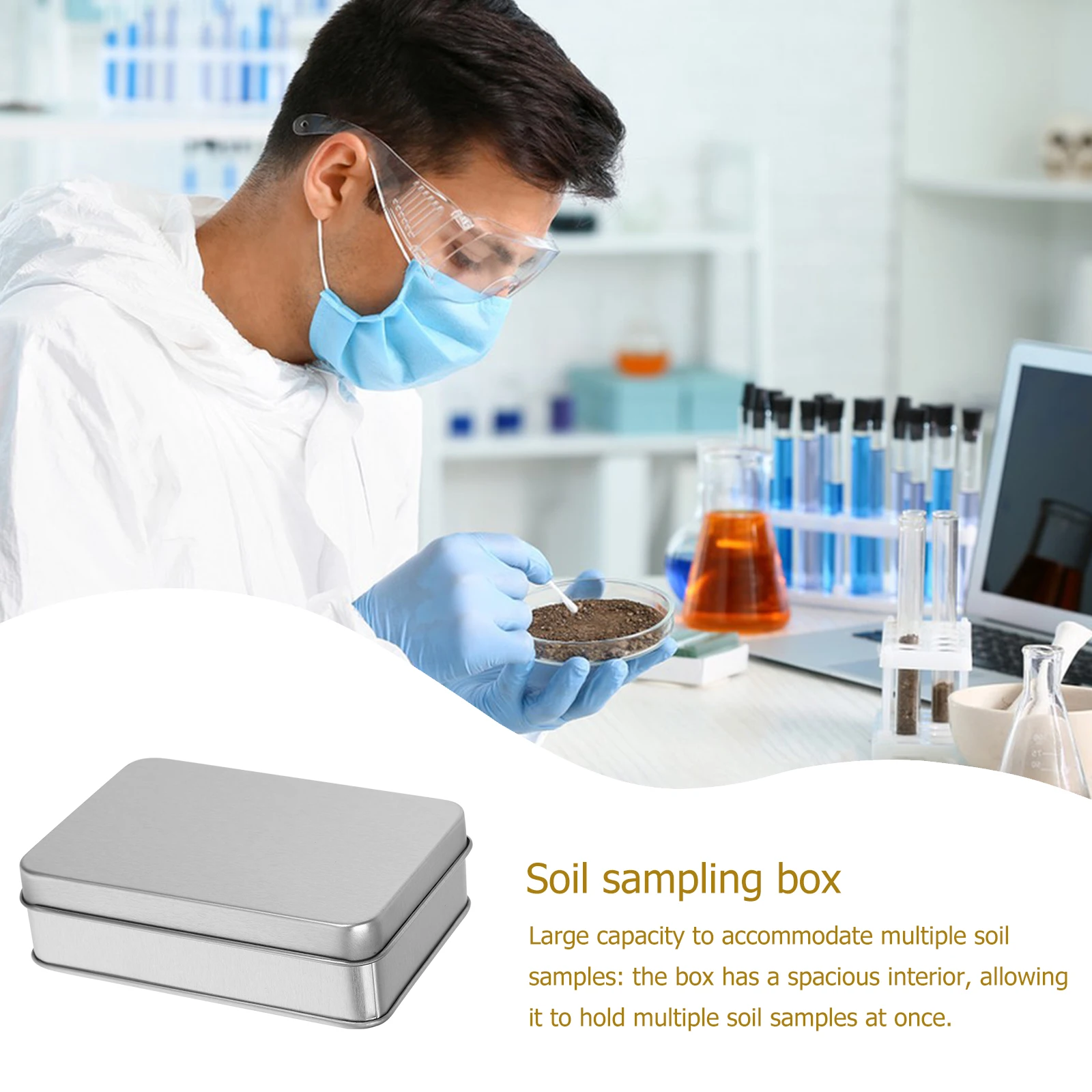 

4 Pcs Soil Sample Box Lids Containers Mini Jars with Labs Weighing Holders Small Cover