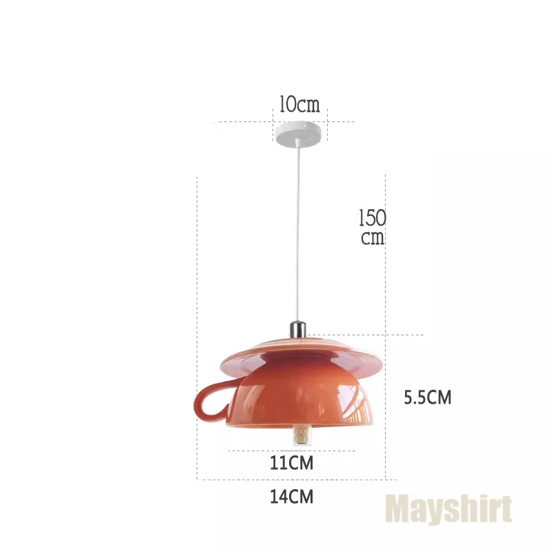 Modern Ceramic Cup Pendant Lights LED Teapot Hanging Lamp Bedroom Living Room Dining Room Suspension Kicthen Coffee Bar Lamps