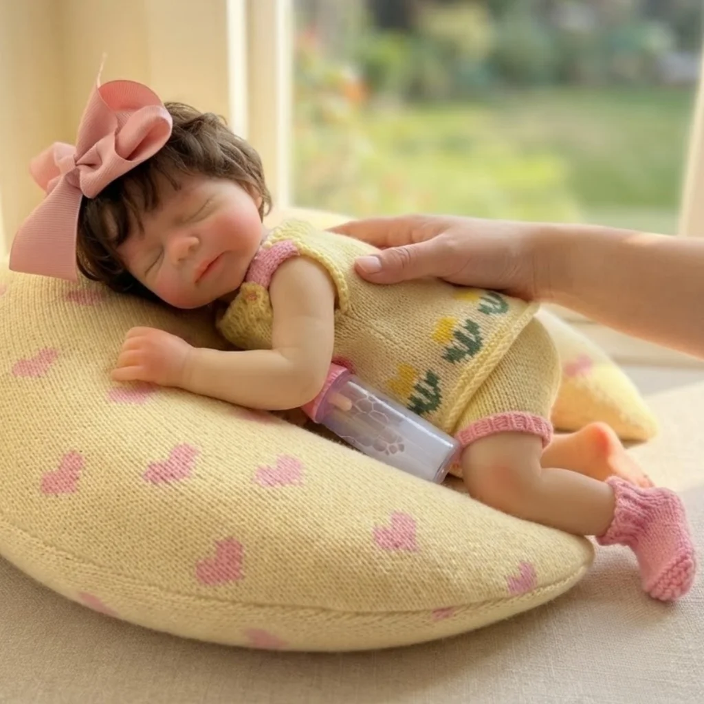 OtardDolls 1PC 13-Inch Soft Silicone Pascale Realistic Reborn Doll, Open Mouth Waterproof Cute Toy Collectible Art Doll Gifts
