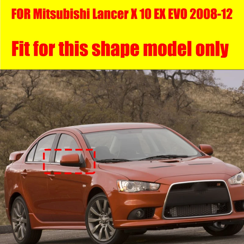 Couvercle de rétroviseur pour Mitsubishi Lancer X 10 EX EVO 2008 – 2016, autocollant de garniture de miroir latéral, accessoires de style de