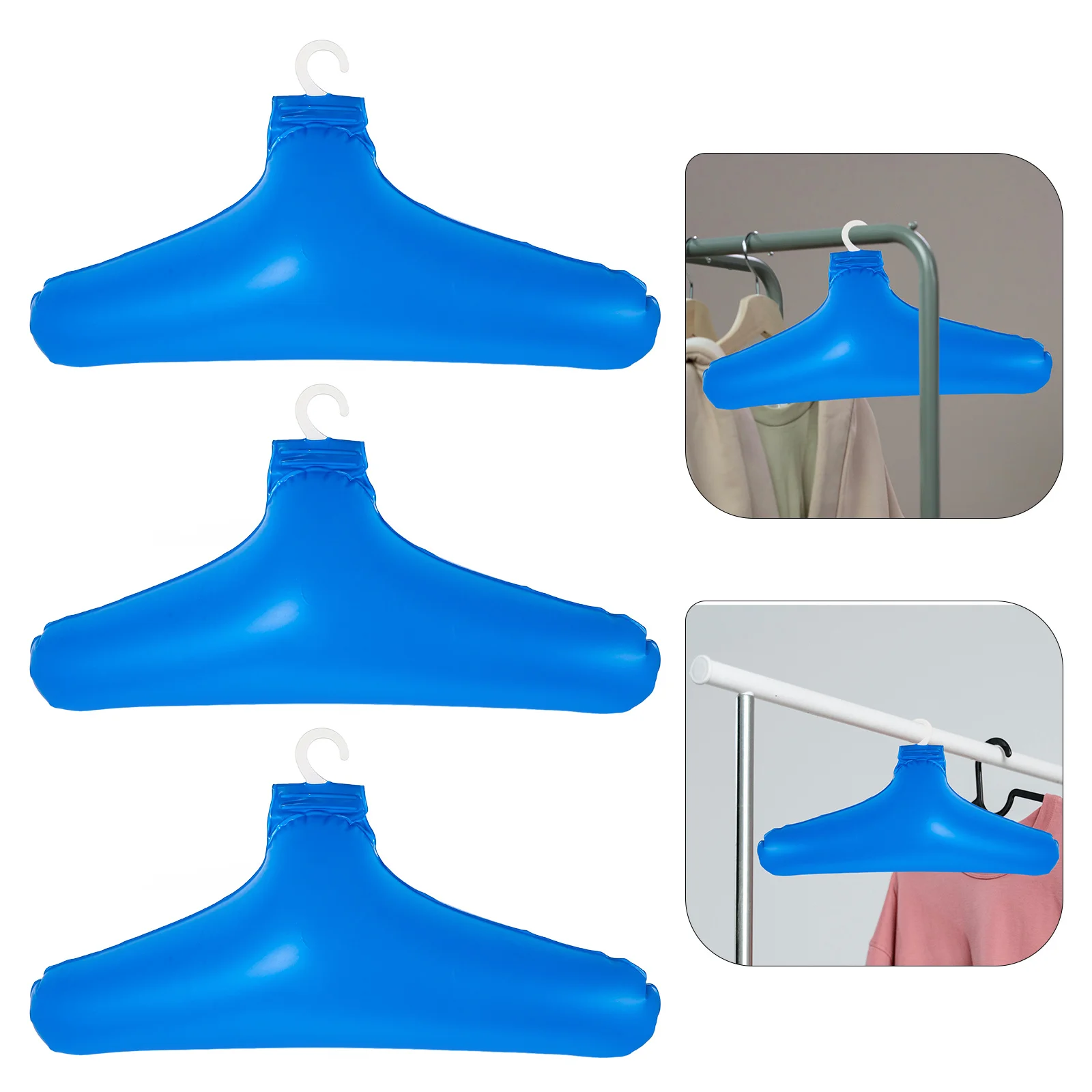 

3Pcs Inflatable Clothes Hangers Portable Travel Drying Rack Space Saving Laundry Organizer for Closet Bedroom Bathroom