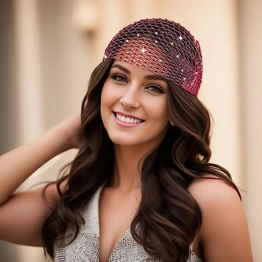 Diadema de imitación con diamantes de imitación, sombrero pirata, bufanda de redecilla elástica, gorro para baile de máscaras, Cosplay, eventos, malla hueca