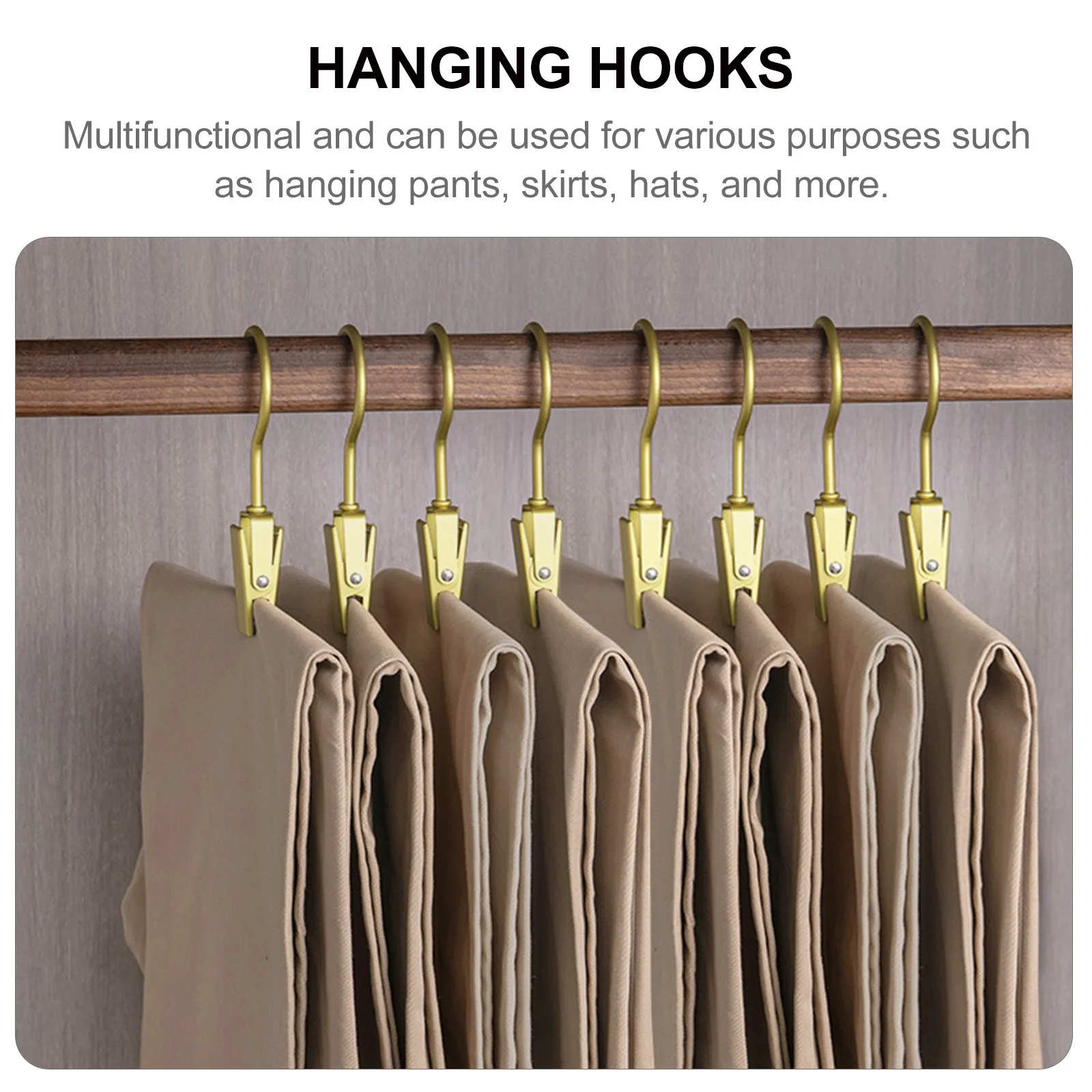 

Aluminum Alloy Pants Hanger Clip No Crease Hangers with Clips for Hanging Jeans Leggings Hats Skirts Closet Storage Organizer