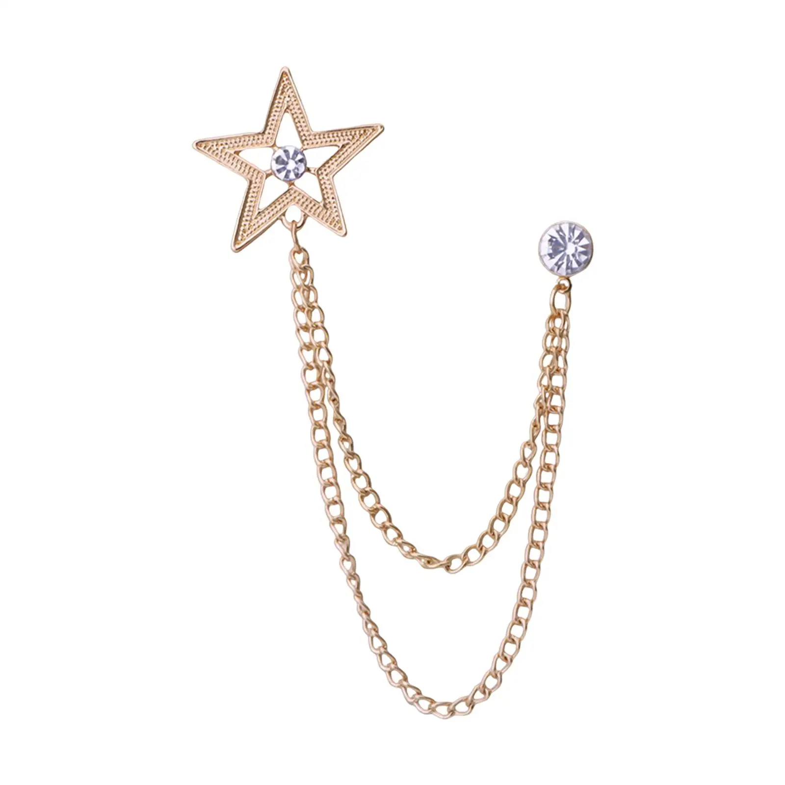 Men's Suit Collar Star Brooch Lapel Pin for Parties, Meetings, Celebrations and Daily Activities Handmade Shirt Decoration
