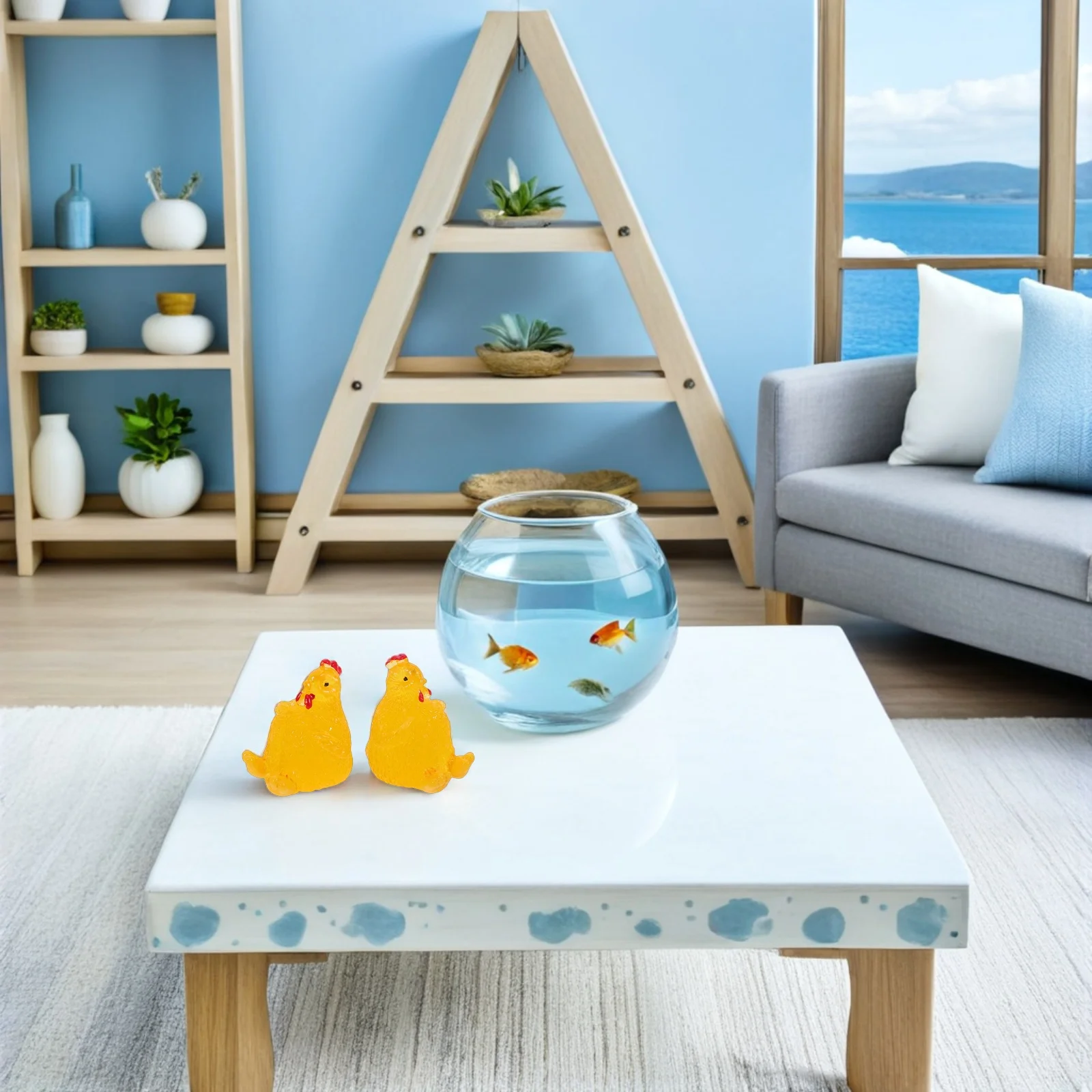 20 Stück Mini-Hühnerfiguren aus Kunstharz, detaillierte, lebendige Farben, kreative DIY-Desktop-Dekoration, Mikro-Landschaftshandwerk