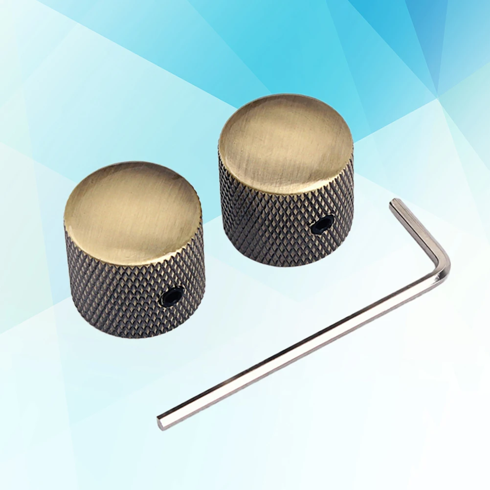 

2 Pcs Musical Instrument Bronze Knob Volume Tone Control Knobs Guitar Pedal Coupler
