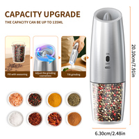 1PC/2PCS Gravity sensing Electric Salt And Pepper Grinder Set Adjustable Spice Mills for Kitchen Automatic Cordless Gadget