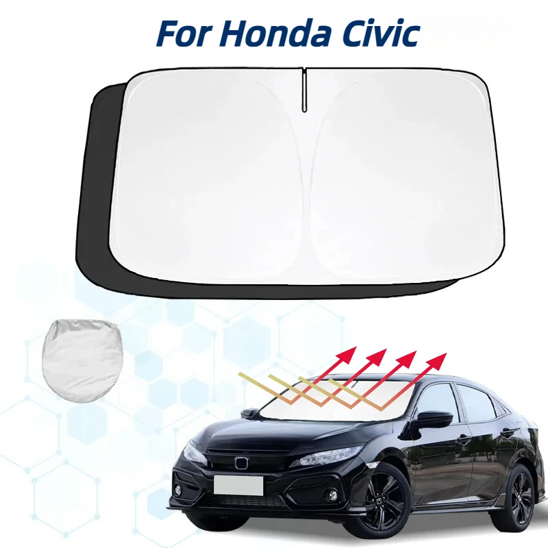 Windshield Sun Shade For Honda Civic 8th 9th 10th 11th Sunshade Sun Visor Protector Foldable Blocks UV Rays Keep Your Car Cooler