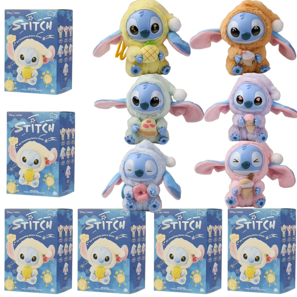 

Новая серия Stitch Eat Something before Sleep, виниловая слепая коробка, плюшевая подвеска, милая кукла, загадочная сумка, игрушка для взрослых, подарок на день рождения