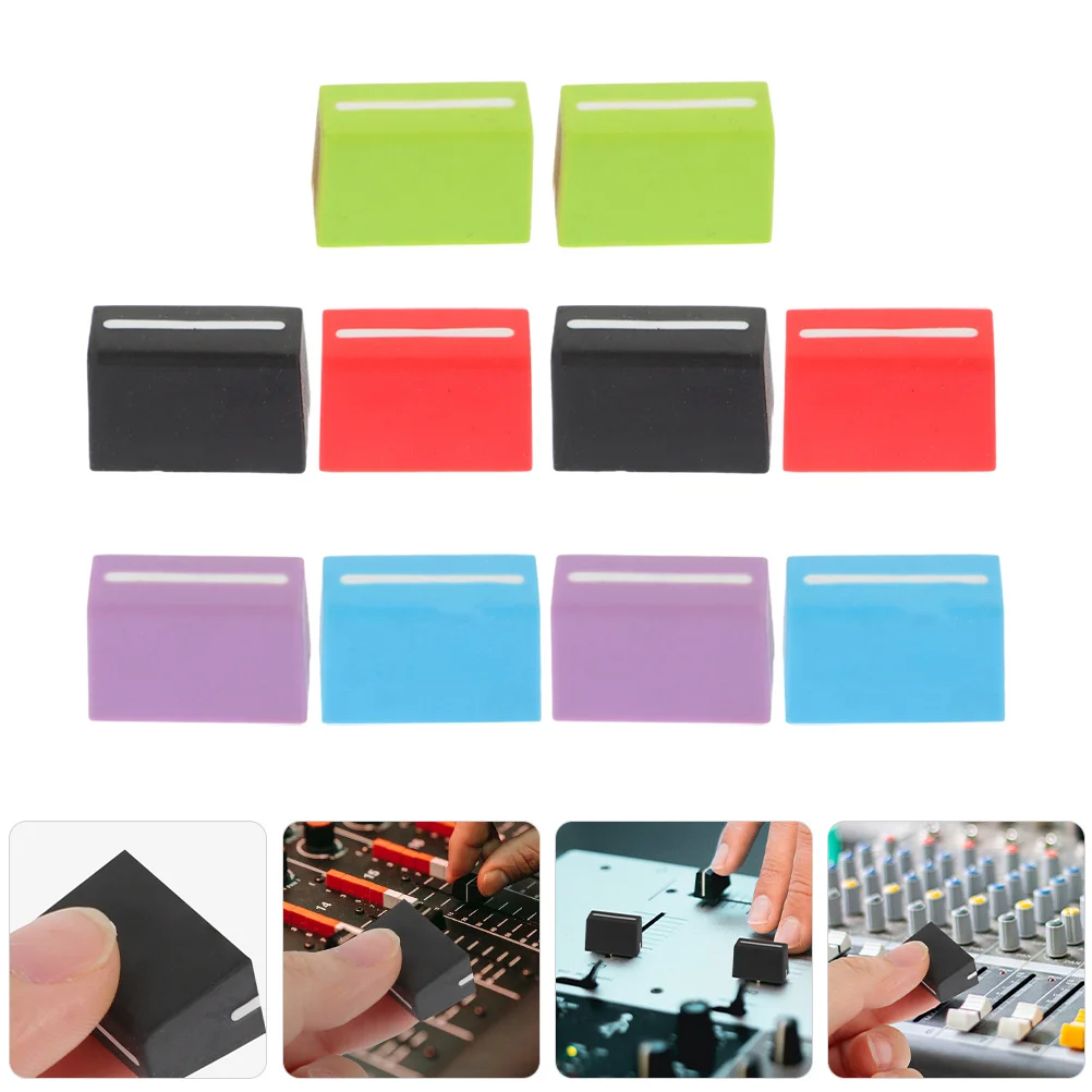 

10Pcs Potentiometer Knob Sturdy Fader Caps Wide Compatibility 4Mm Hole Simple Design Mixer Slider Caps Mixer Slider Mat