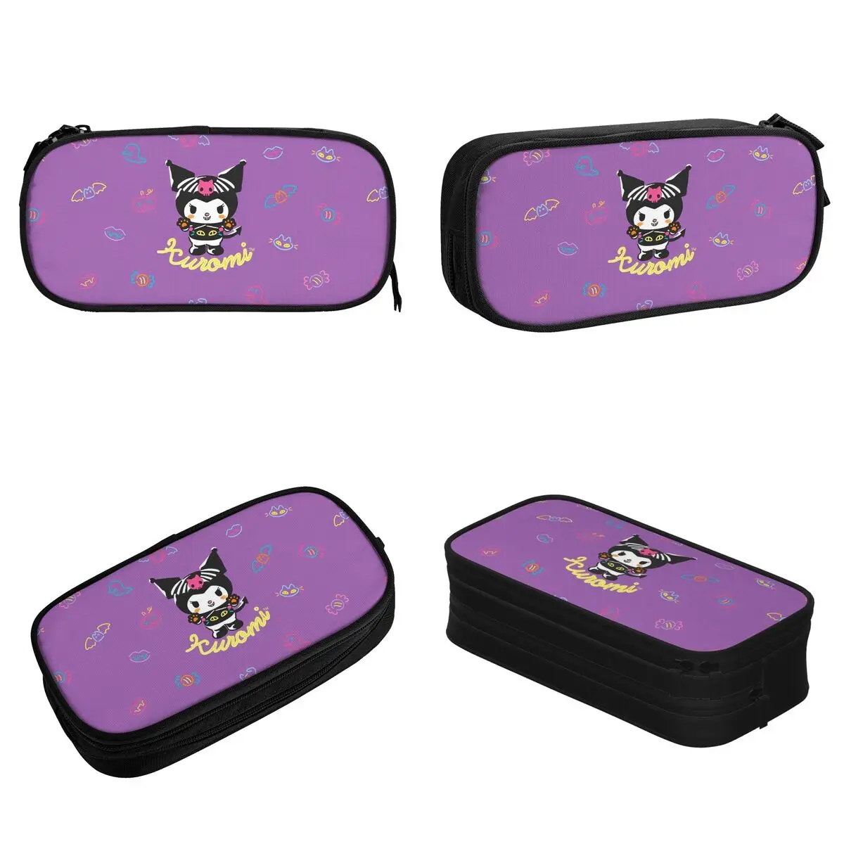 Kawaii Kuromi Halloween Pencil Cases Trick or Treat Cartoon Pencil Box Pen Student Big Capacity Bags Office Cosmetic Stationery