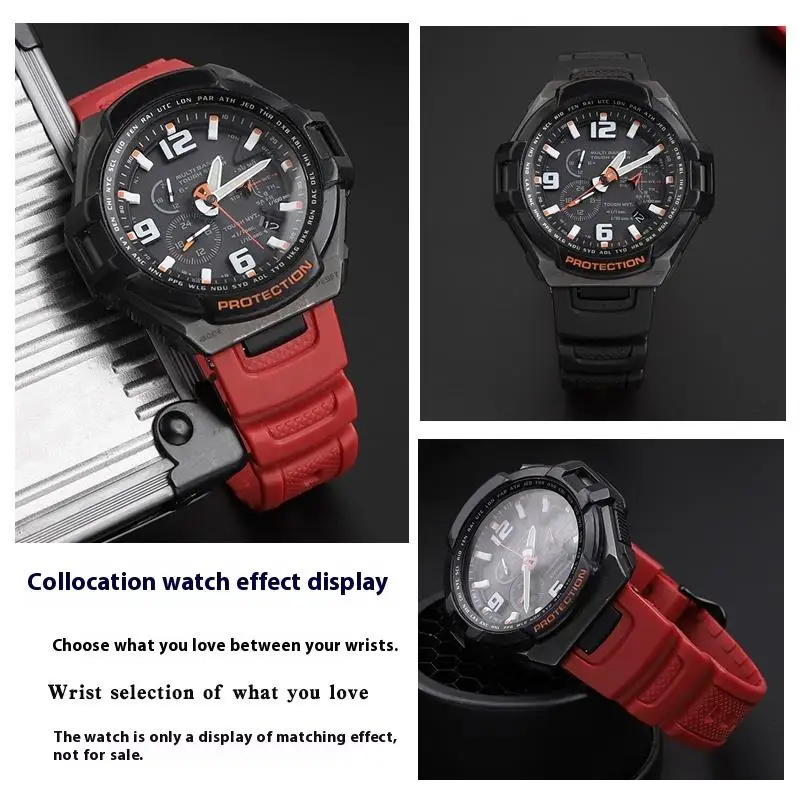 Pour mol G-shock Série SGW-100 Silicone Bracelet De Montre Étanche dehors Bracelet sgw-100 Noir Rouge Bracelet De Montre Doux