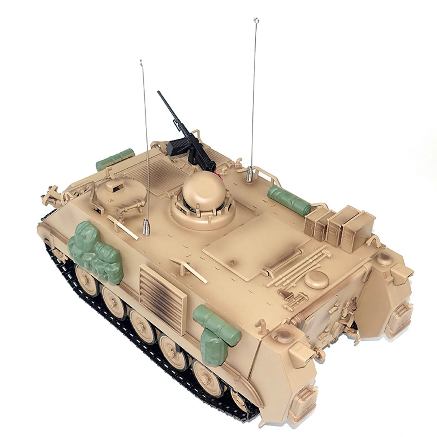 Tongde 1/16 RC Carro Armato Militare M2412-C M113A2 APC Torretta di Rotazione di 360 Gradi A Infrarossi HA CONDOTTO LA Luce Suono Remoto Panzer Giocattolo Elettrico